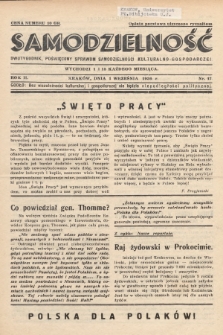 Samodzielność : dwutygodnik poświęcony sprawom samodzielności kulturalno - gospodarczej. 1936, nr 17