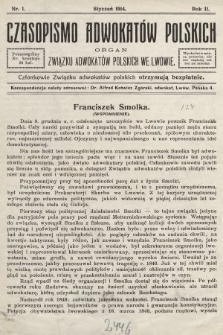 Czasopismo Adwokatów Polskich : organ Związku Adwokatów Polskich we Lwowie. 1914, nr 1