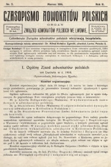Czasopismo Adwokatów Polskich : organ Związku Adwokatów Polskich we Lwowie. 1914, nr 2
