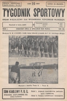 Tygodnik Sportowy : organ niezależny dla wychowania fizycznego młodzieży. 1921, nr 29