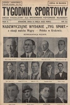 Tygodnik Sportowy : organ niezależny dla wychowania fizycznego młodzieży. 1922, nr 55