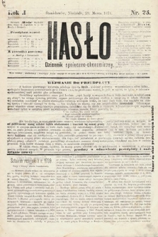 Hasło : dziennik społeczno-ekonomiczny. 1874, nr 25