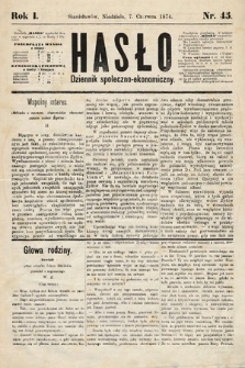 Hasło : dziennik społeczno-ekonomiczny. 1874, nr 45
