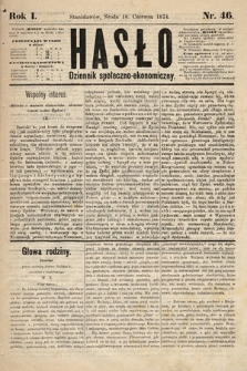 Hasło : dziennik społeczno-ekonomiczny. 1874, nr 46