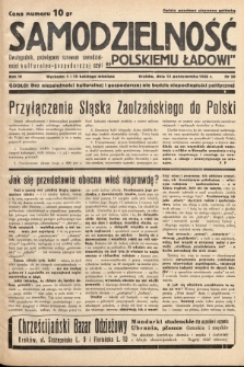 Samodzielność : dwutygodnik poświęcony sprawom samodzielności kulturalno - gospodarczej czyli „polskiemu ładowi". 1938, nr 20