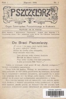 Pszczelarz : organ Towarzystwa Pszczelniczego w Krakowie. 1918, nr 1