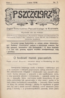 Pszczelarz : organ Towarzystwa Pszczelniczego w Krakowie. 1918, nr 7