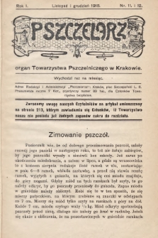 Pszczelarz : organ Towarzystwa Pszczelniczego w Krakowie. 1918, nr 11-12