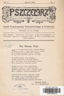 Pszczelarz : organ Towarzystwa Pszczelniczego w Krakowie. 1919, nr 1