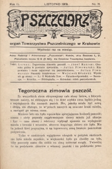 Pszczelarz : organ Towarzystwa Pszczelniczego w Krakowie. 1919, nr 11