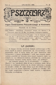 Pszczelarz : organ Towarzystwa Pszczelniczego w Krakowie. 1919, nr 12