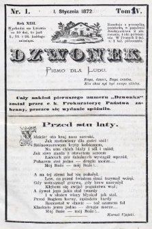 Dzwonek : pismo dla ludu. Nowa Serya. R. 13, 1872, T. 5 [całość]