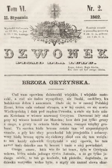 Dzwonek : pismo dla ludu. T. 6, 1862, nr 2