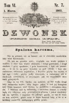 Dzwonek : pismo dla ludu. T. 6, 1862, nr 7