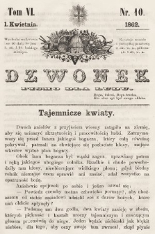 Dzwonek : pismo dla ludu. T. 6, 1862, nr 10