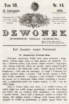 Dzwonek : pismo dla ludu. T. 7, 1862, nr 14