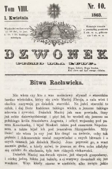 Dzwonek : pismo dla ludu. T. 8, 1863, nr 10