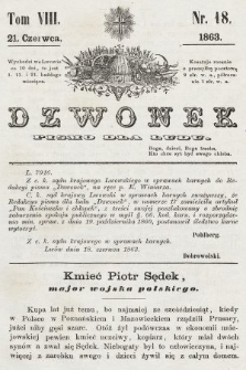 Dzwonek : pismo dla ludu. T. 8, 1863, nr 18