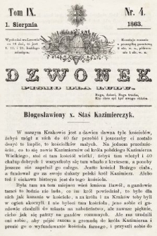 Dzwonek : pismo dla ludu. T. 9, 1863, nr 4