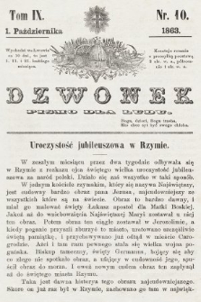 Dzwonek : pismo dla ludu. T. 9, 1863, nr 10