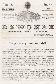Dzwonek : pismo dla ludu. T. 9, 1863, nr 18