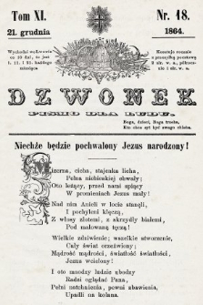 Dzwonek : pismo dla ludu. T. 11, 1864, nr 18