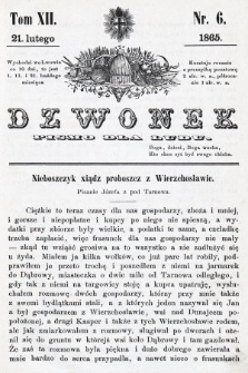 Dzwonek : pismo dla ludu. T. 12, 1865, nr 6