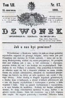 Dzwonek : pismo dla ludu. T. 12, 1865, nr 17