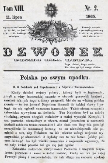 Dzwonek : pismo dla ludu. T. 13, 1865, nr 2