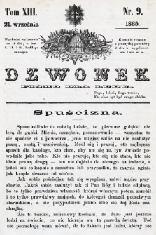 Dzwonek : pismo dla ludu. T. 13, 1865, nr 9