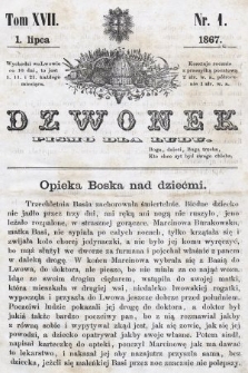 Dzwonek : pismo dla ludu. T. 17, 1867, nr 1