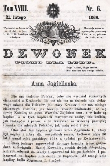 Dzwonek : pismo dla ludu. T. 18, 1868, nr 6