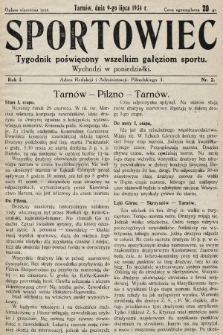 Sportowiec : tygodnik poświęcony wszelkim gałęziom sportu. 1934, nr 2