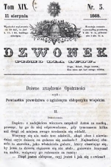 Dzwonek : pismo dla ludu. T. 19, 1868, nr 5