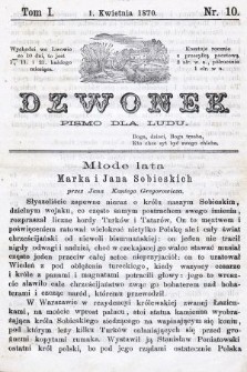 Dzwonek : pismo dla ludu. Nowa Serya. R. 11, 1870, T. 1, nr 10