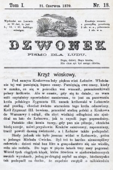 Dzwonek : pismo dla ludu. Nowa Serya. R. 11, 1870, T. 1, nr 18