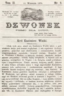Dzwonek : pismo dla ludu. Nowa Serya. R. 11, 1870, T. 2, nr 8