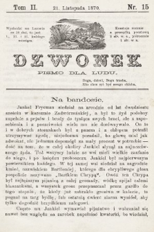 Dzwonek : pismo dla ludu. Nowa Serya. R. 11, 1870, T. 2, nr 15