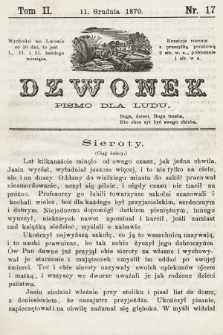 Dzwonek : pismo dla ludu. Nowa Serya. R. 11, 1870, T. 2, nr 17