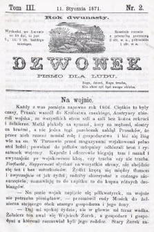 Dzwonek : pismo dla ludu. Nowa Serya. R. 12, 1871, T. 3, nr 2