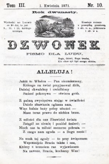 Dzwonek : pismo dla ludu. Nowa Serya. R. 12, 1871, T. 3, nr 10