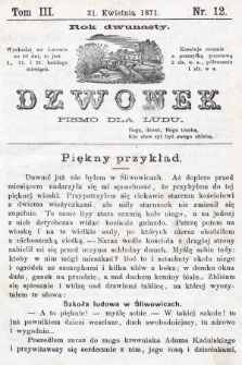 Dzwonek : pismo dla ludu. Nowa Serya. R. 12, 1871, T. 3, nr 12