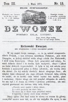 Dzwonek : pismo dla ludu. Nowa Serya. R. 12, 1871, T. 3, nr 13
