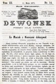 Dzwonek : pismo dla ludu. Nowa Serya. R. 12, 1871, T. 3, nr 14