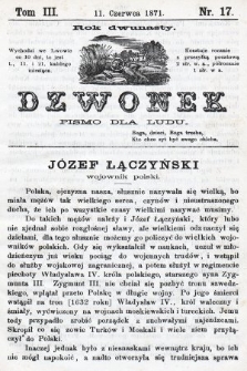 Dzwonek : pismo dla ludu. Nowa Serya. R. 12, 1871, T. 3, nr 17