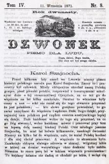 Dzwonek : pismo dla ludu. Nowa Serya. R. 12, 1871, T. 4, nr 8