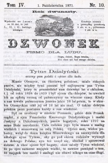 Dzwonek : pismo dla ludu. Nowa Serya. R. 12, 1871, T. 4, nr 10