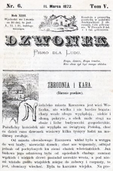 Dzwonek : pismo dla ludu. Nowa Serya. R. 13, 1872, T. 5, nr 6