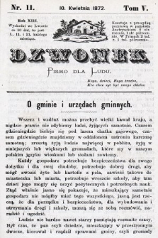 Dzwonek : pismo dla ludu. Nowa Serya. R. 13, 1872, T. 5, nr 11