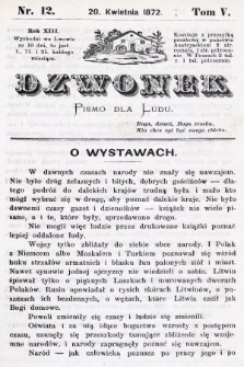 Dzwonek : pismo dla ludu. Nowa Serya. R. 13, 1872, T. 5, nr 12